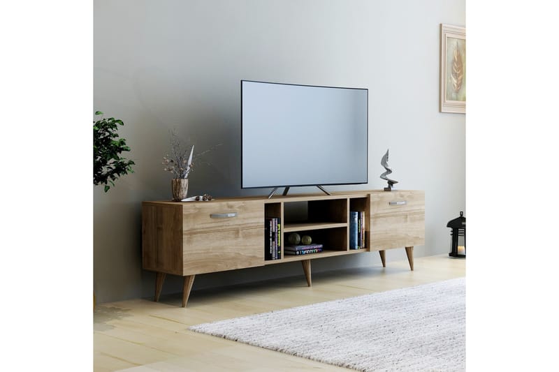 Tv-bänk Rudy 180x29,6 cm Brun - Hanah Home - Möbler - TV- & Mediamöbler - TV bänk & mediabänk