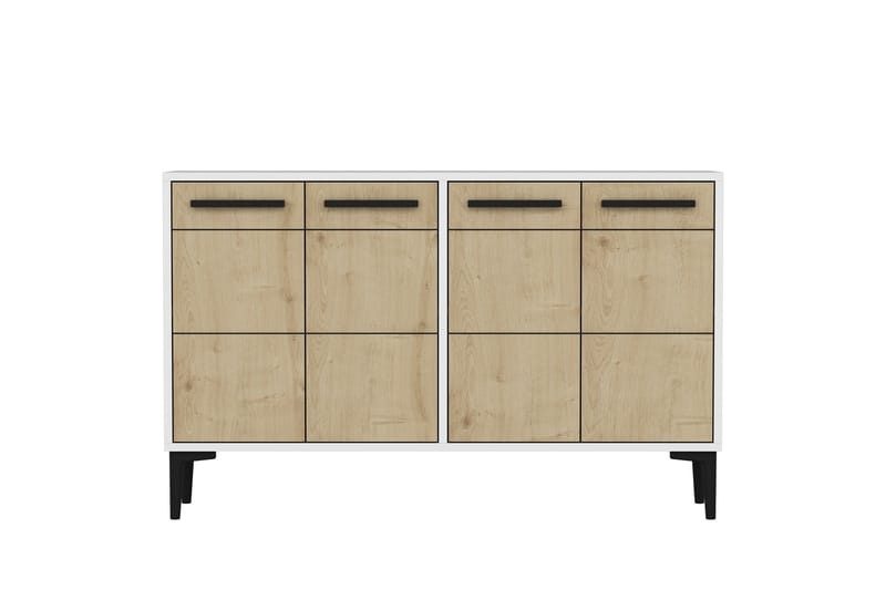 Tv-bänk Stria 120 cm - Vit/Ek - Möbler - TV- & Mediamöbler - TV bänk & mediabänk