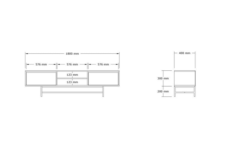 Tv-bänk Tauber 180 cm - Brun - Möbler - TV- & Mediamöbler - TV bänk & mediabänk