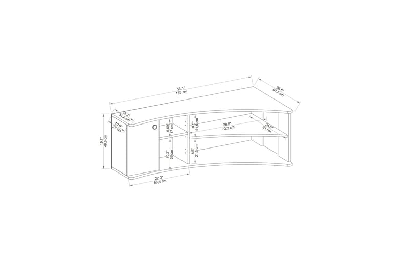 Tv-bänk Termera 135 cm - Brun/Antracit - Möbler - TV- & Mediamöbler - TV bänk & mediabänk