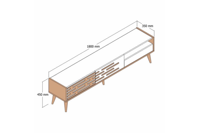 Tv-bänk Valensiya 180 cm - Valnöt/Antracit - Möbler - TV- & Mediamöbler - TV bänk & mediabänk