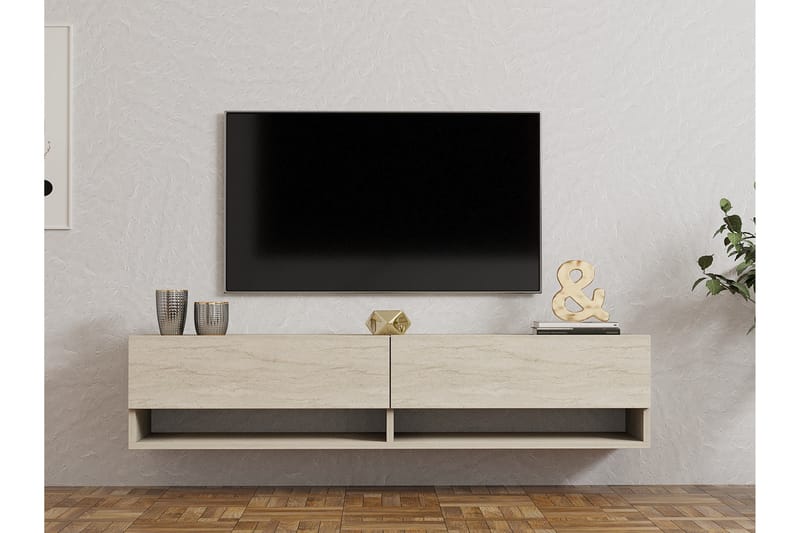 Tv-bänk Vallamor 141 cm - Beige - Möbler - TV- & Mediamöbler - TV bänk & mediabänk