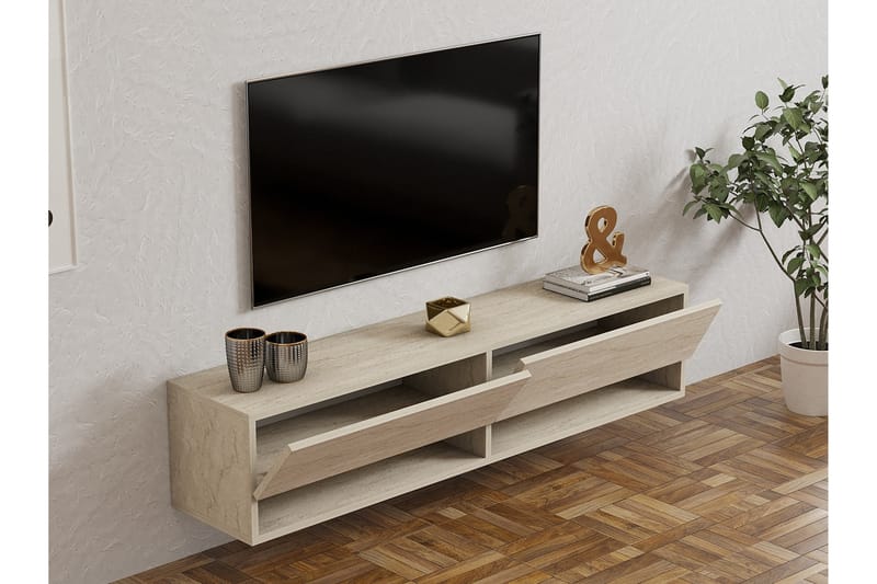 Tv-bänk Vallamor 141 cm - Beige - Möbler - TV- & Mediamöbler - TV bänk & mediabänk