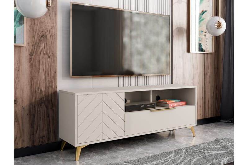 Tv-bänk Vemdalen 154 cm - Sand beige - Möbler - TV- & Mediamöbler - TV bänk & mediabänk