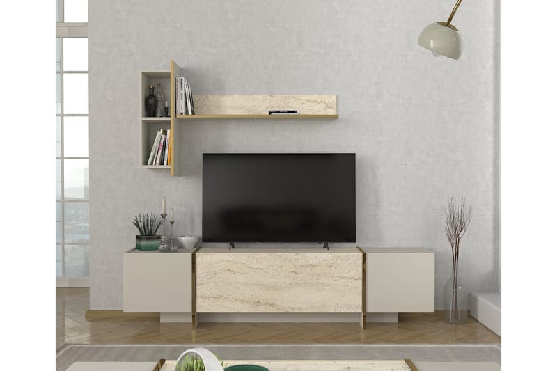 Tv-bänk Veyron 180 cm - Beige/Sandsten - Möbler - TV- & Mediamöbler - TV bänk & mediabänk