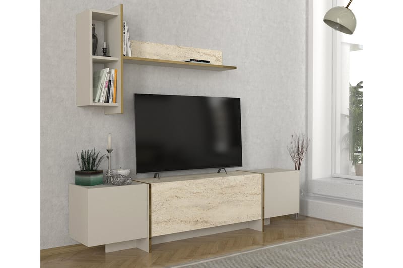 Tv-bänk Veyron 180 cm - Beige/Sandsten - Möbler - TV- & Mediamöbler - TV bänk & mediabänk