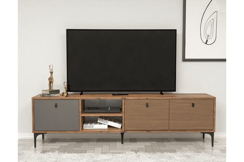 Tv-bänk Vision 180 cm - Valnöt/Antracit - Möbler - TV- & Mediamöbler - TV bänk & mediabänk