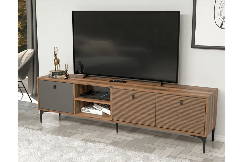 Tv-bänk Vision 180 cm - Valnöt/Antracit - Möbler - TV- & Mediamöbler - TV bänk & mediabänk