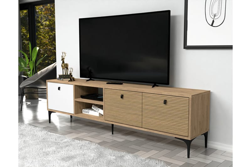 Tv-bänk Vision 180 cm - Vit/Ek - Möbler - TV- & Mediamöbler - TV bänk & mediabänk