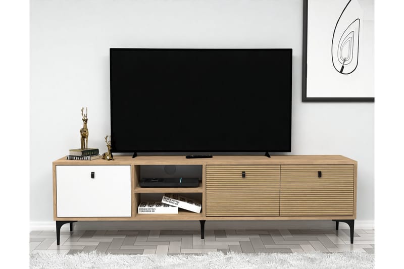 Tv-bänk Vision 180 cm - Vit/Ek - Möbler - TV- & Mediamöbler - TV bänk & mediabänk