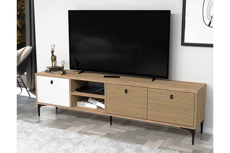 Tv-bänk Vision 180 cm - Vit/Ek - Möbler - TV- & Mediamöbler - TV bänk & mediabänk