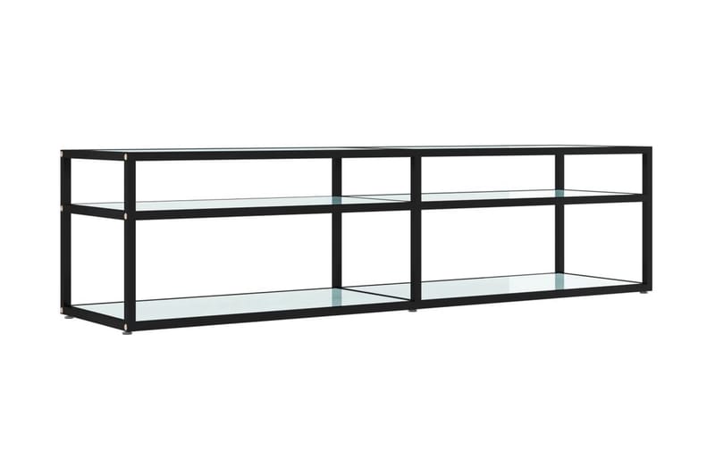 TV-bänk vit marmor 160x40x40,5 cm härdat glas - Vit - Möbler - TV- & Mediamöbler - TV bänk & mediabänk