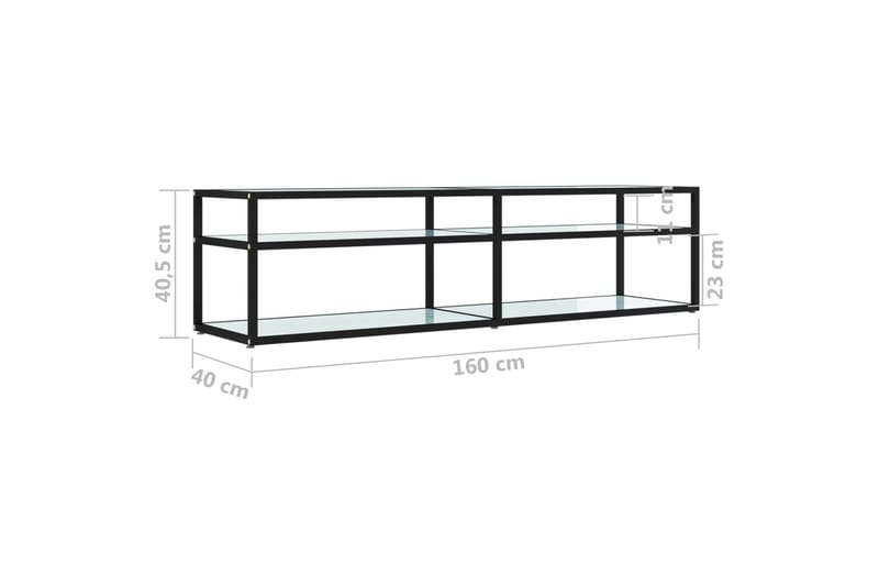 TV-bänk vit marmor 160x40x40,5 cm härdat glas - Vit - Möbler - TV- & Mediamöbler - TV bänk & mediabänk