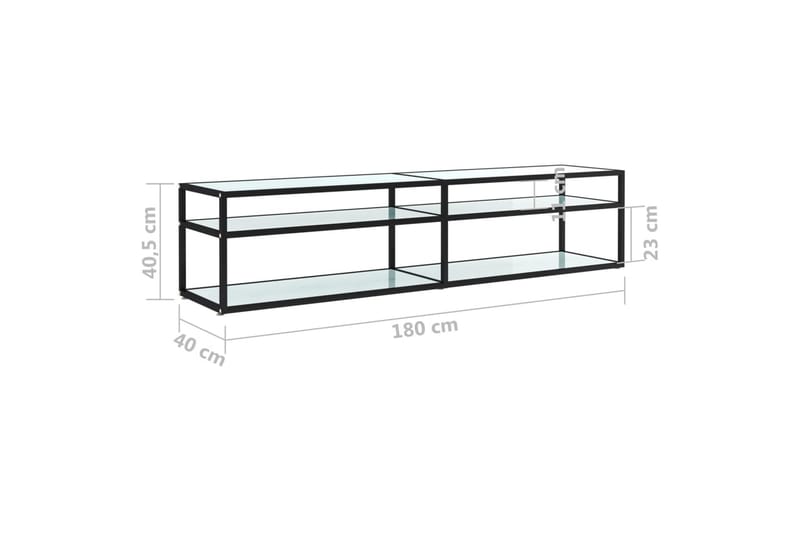 TV-bänk vit marmor 180x40x40,5 cm härdat glas - Vit - Möbler - TV- & Mediamöbler - TV bänk & mediabänk