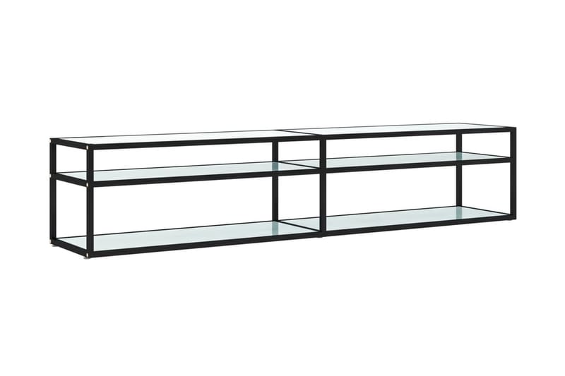 TV-bänk vit marmor 200x40x40,5 cm härdat glas - Vit - Möbler - TV- & Mediamöbler - TV bänk & mediabänk