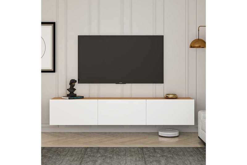 Tv-bänk West 150 cm - Vit/Brun - Möbler - TV- & Mediamöbler - TV bänk & mediabänk