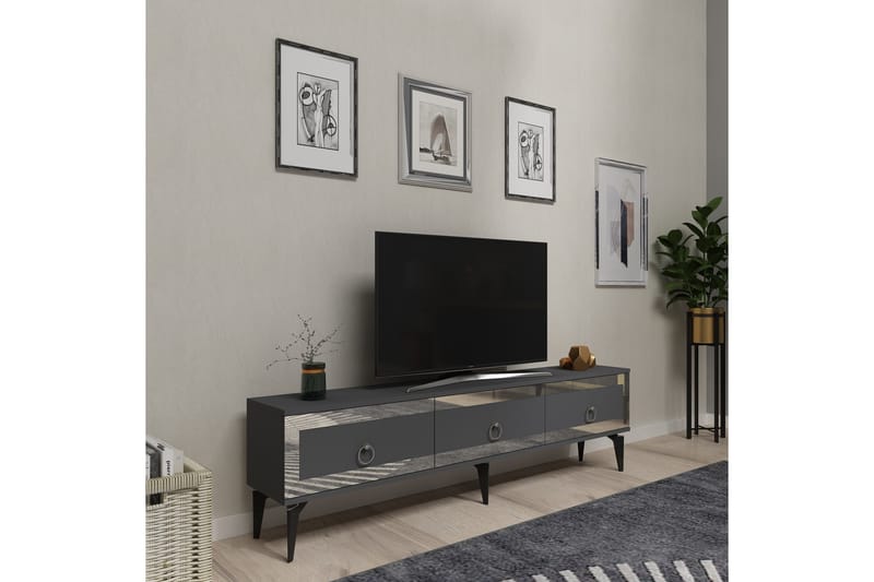 Tv-bänk Ponny 180 cm - Antracit/Silver - Möbler - TV- & Mediamöbler - TV bänk & mediabänk