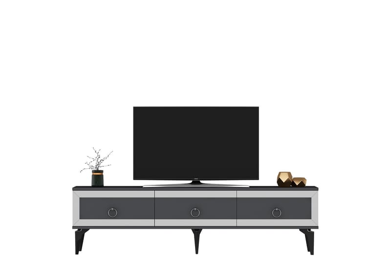 Tv-bänk Ponny 180 cm - Antracit/Silver - Möbler - TV- & Mediamöbler - TV bänk & mediabänk