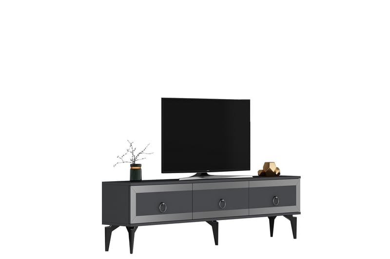 Tv-bänk Ponny 180 cm - Antracit/Silver - Möbler - TV- & Mediamöbler - TV bänk & mediabänk