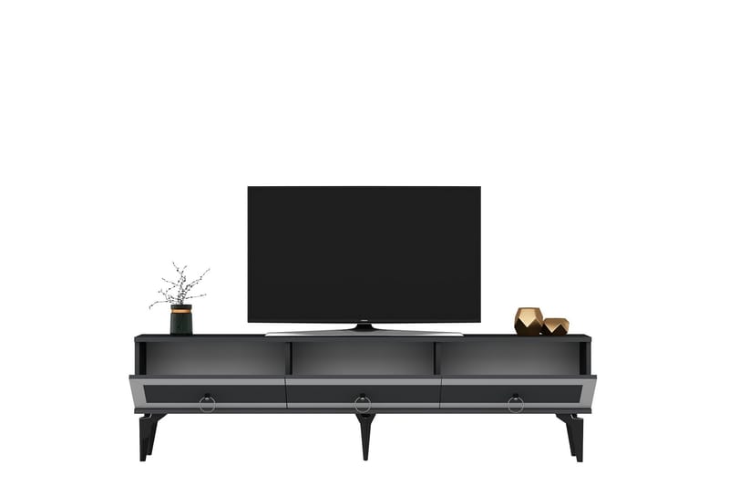 Tv-bänk Ponny 180 cm - Antracit/Silver - Möbler - TV- & Mediamöbler - TV bänk & mediabänk