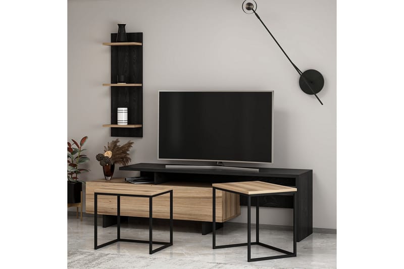 Tv-bänk Paliki 180 cm - Svart - Möbler - TV- & Mediamöbler - TV bänk & mediabänk