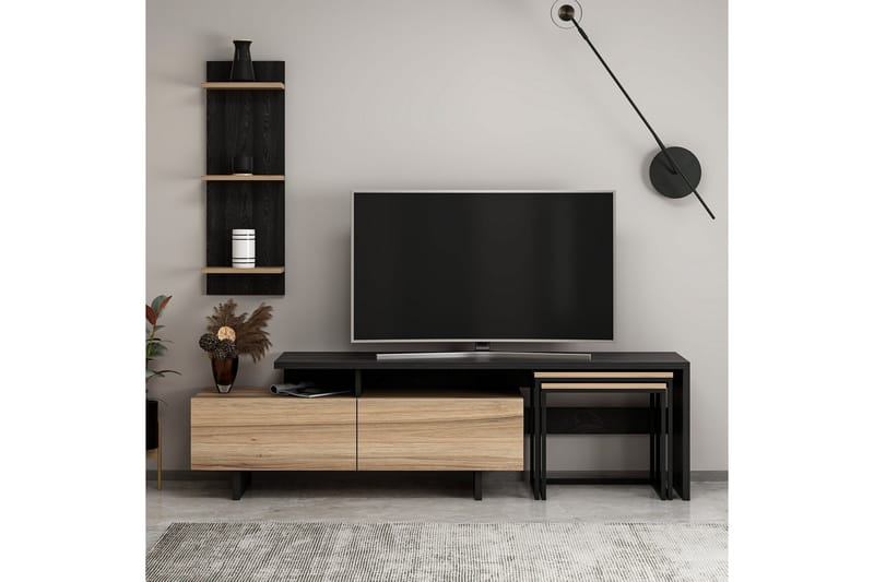 Tv-bänk Paliki 180 cm - Svart - Möbler - TV- & Mediamöbler - TV bänk & mediabänk