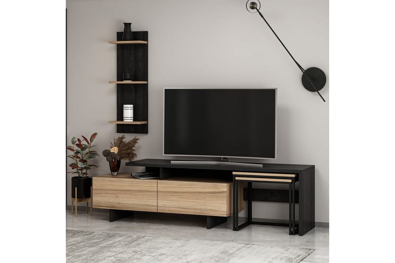 Tv-bänk Paliki 180 cm - Svart - Möbler - TV- & Mediamöbler - TV bänk & mediabänk