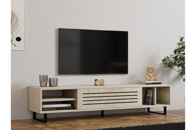 Tv-bänk Paqus 160 cm - Beige - Möbler - TV- & Mediamöbler - TV bänk & mediabänk