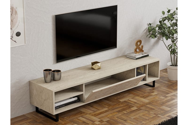 Tv-bänk Paqus 160 cm - Beige - Möbler - TV- & Mediamöbler - TV bänk & mediabänk