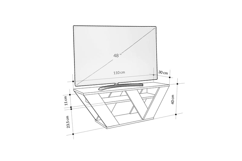 Tv-bänk Pipralla 110 cm - Vit marmor - Möbler - TV- & Mediamöbler - TV bänk & mediabänk