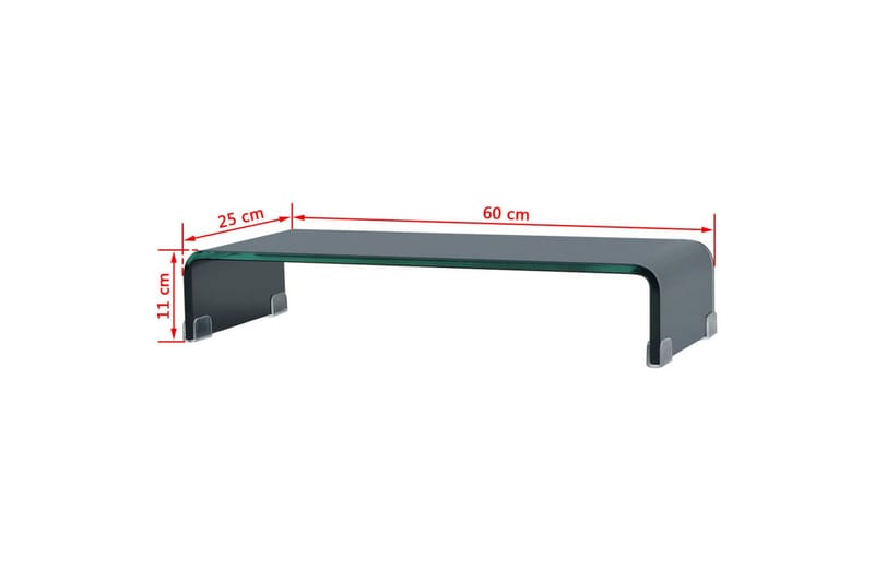 TV-bord glas svart 60x25x11 cm - Svart - Möbler - TV- & Mediamöbler - TV-hylla