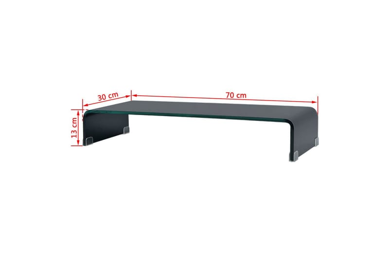 TV-bord glas svart 70x30x13 cm - Svart - Möbler - TV- & Mediamöbler - TV-hylla