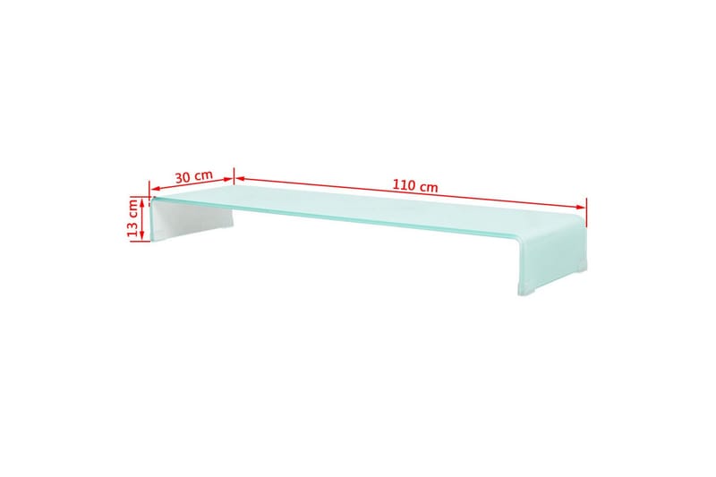 TV-bord glas vit 110x30x13 cm - Vit - Möbler - TV- & Mediamöbler - TV-hylla