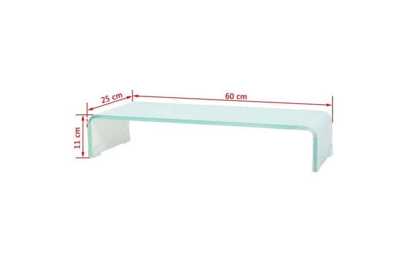 TV-bord glas vit 60x25x11 cm - Vit - Möbler - TV- & Mediamöbler - TV-hylla