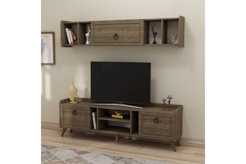 Tv-möbelset Alyasmin 180x27 cm Brun - Hanah Home - Möbler - TV- & Mediamöbler - TV-möbelset