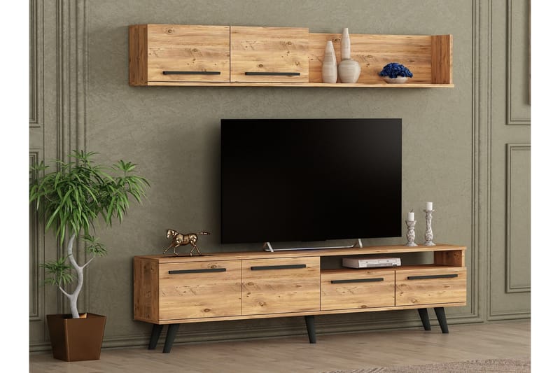 Tv-möbelset Mono 180x22 cm Mörkblå - Hanah Home - Möbler - TV- & Mediamöbler - TV-möbelset