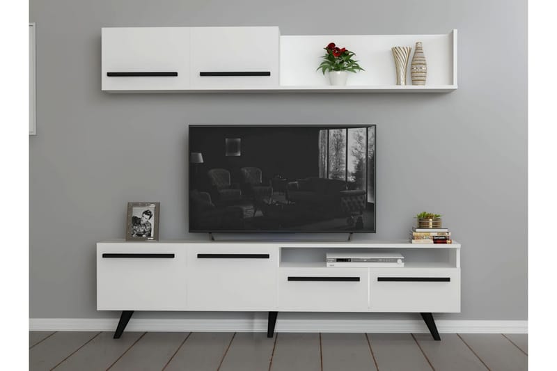 Tv-möbelset Mono 180x22 cm Vit - Hanah Home - Möbler - TV- & Mediamöbler - TV-möbelset