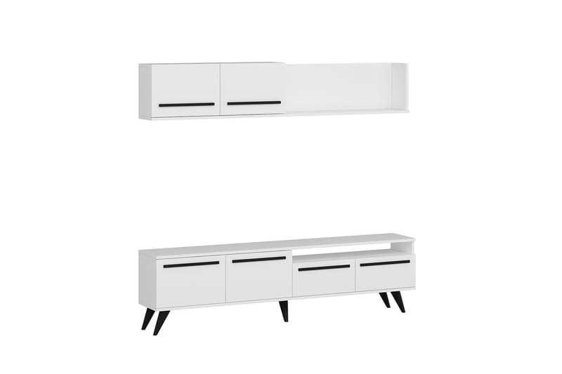 Tv-möbelset Mono 180x22 cm Vit - Hanah Home - Möbler - TV- & Mediamöbler - TV-möbelset