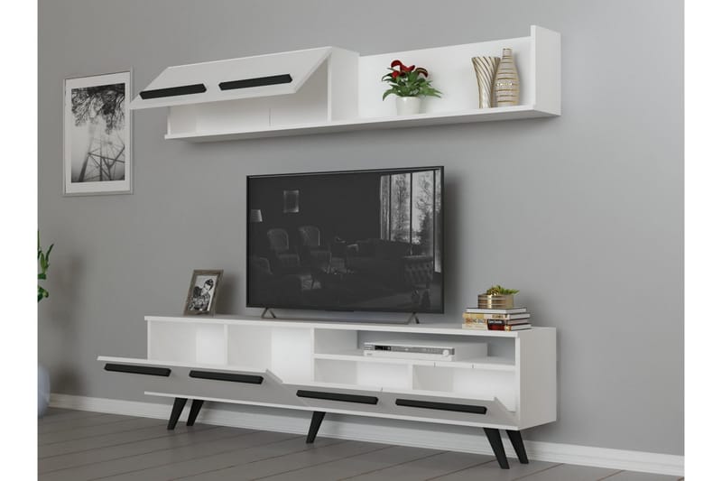 Tv-möbelset Mono 180x22 cm Vit - Hanah Home - Möbler - TV- & Mediamöbler - TV-möbelset