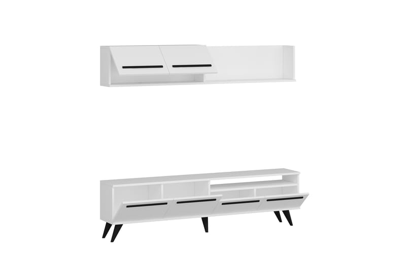 Tv-möbelset Mono 180x22 cm Vit - Hanah Home - Möbler - TV- & Mediamöbler - TV-möbelset