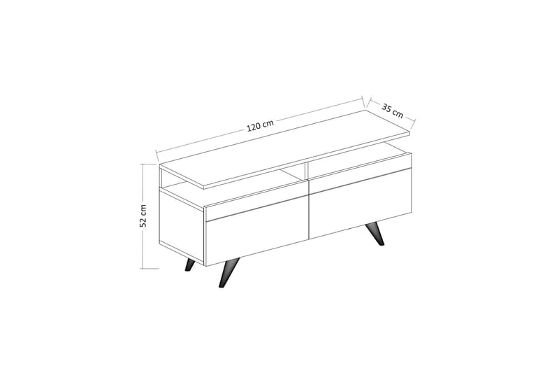 TV-möbelset 35x150 cm 2 Skåp - Natur/Vit - Möbler - TV- & Mediamöbler - TV-möbelset