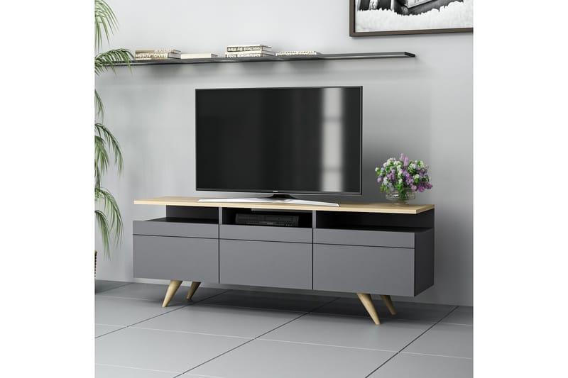 TV-möbelset 35x150 cm - Antracit/Natur - Möbler - TV- & Mediamöbler - TV-möbelset