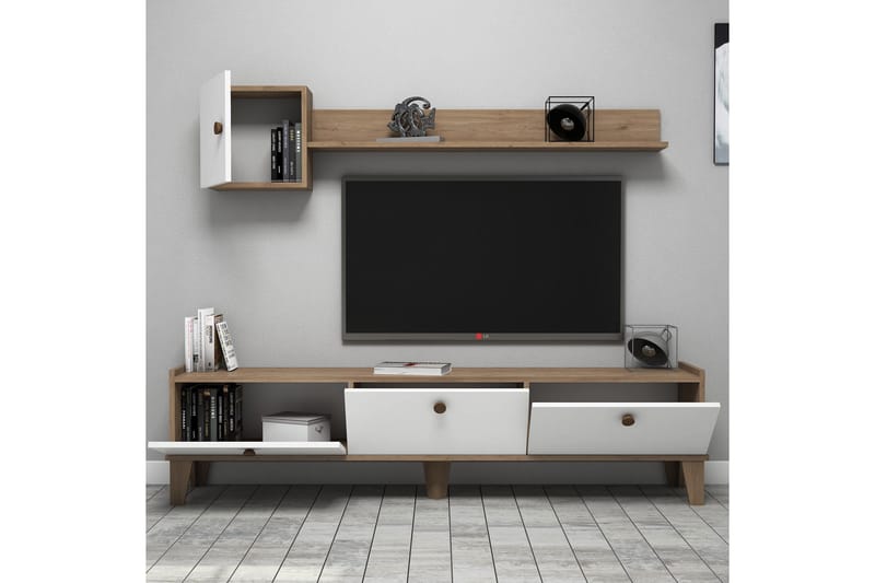 TV-möbelset 35x178 cm - Natur/Vit - Möbler - TV- & Mediamöbler - TV-möbelset