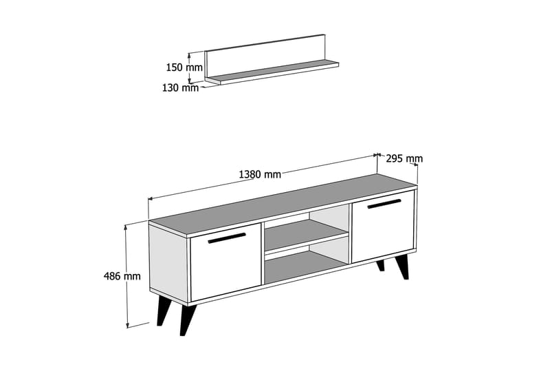 TV-möbelset 49x138 cm - Valnöt - Möbler - TV- & Mediamöbler - TV-möbelset