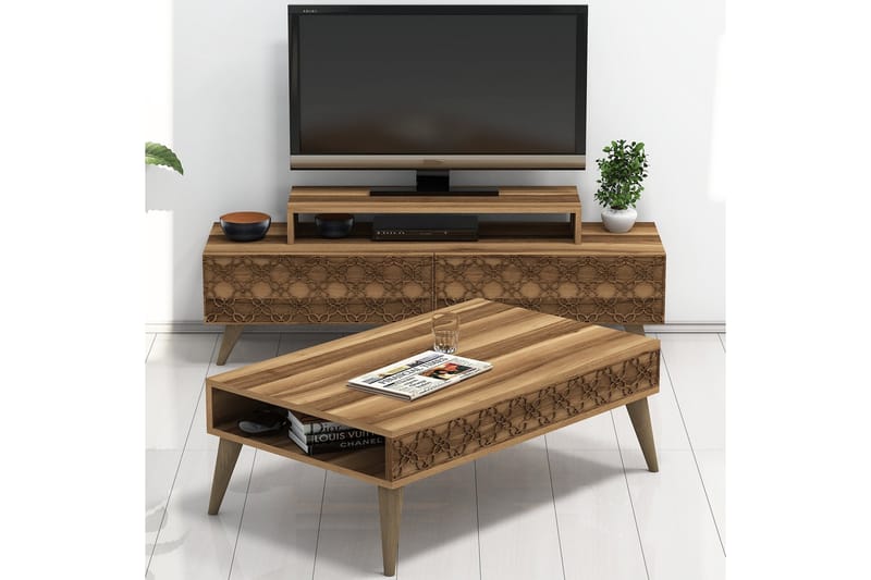 TV-Möbelset Amtorp 140 cm - Brun - Möbler - TV- & Mediamöbler - TV-möbelset