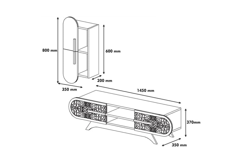 TV-Möbelset Amtorp 145 cm - Brun - Möbler - TV- & Mediamöbler - TV-möbelset