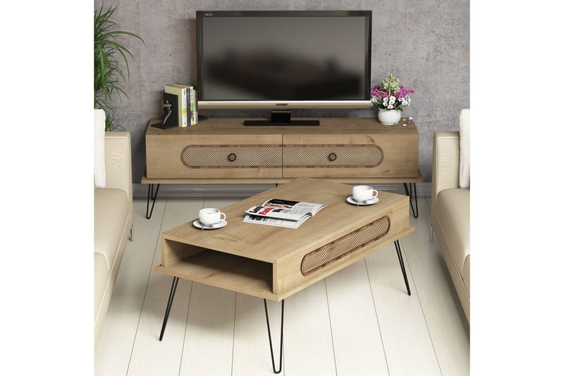 TV-Möbelset Amtorp 145 cm - Brun/Ek - Möbler - TV- & Mediamöbler - TV-möbelset