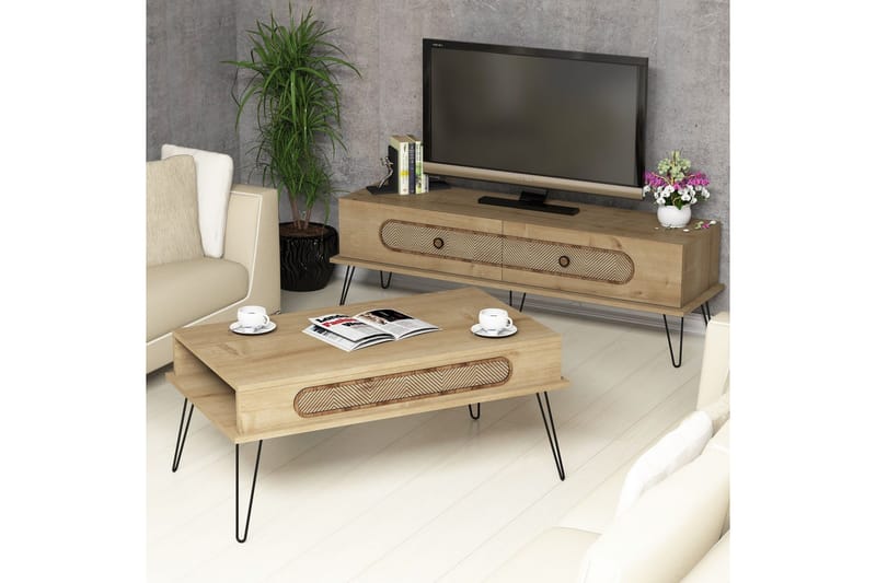 TV-Möbelset Amtorp 145 cm - Brun/Ek - Möbler - TV- & Mediamöbler - TV-möbelset