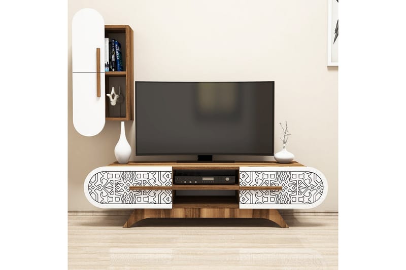 TV-Möbelset Amtorp 145 cm - Brun|Vit - Möbler - TV- & Mediamöbler - TV-möbelset