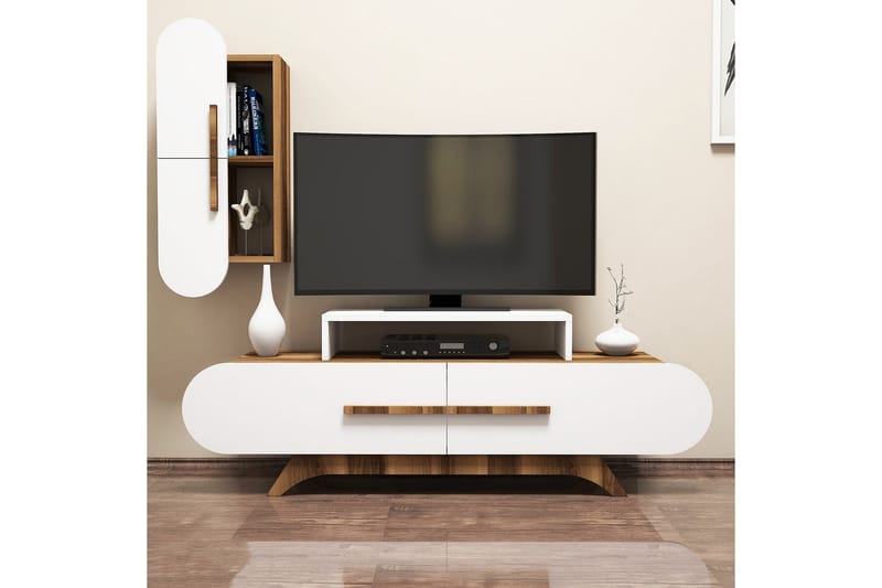 TV-Möbelset Amtorp 145 cm - Brun|Vit - Möbler - TV- & Mediamöbler - TV-möbelset